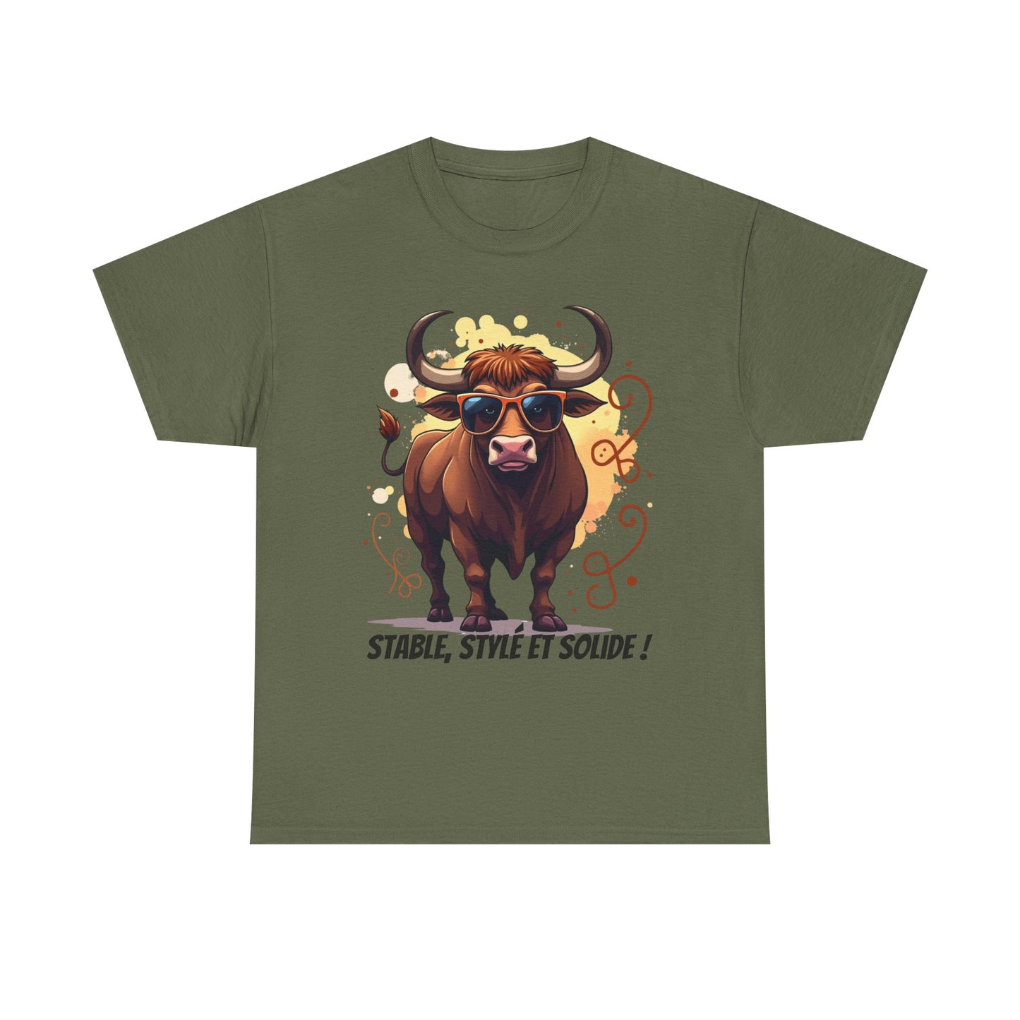 T-shirt Taureau Stable, Stylé et Solide  Cadeau zodiaque streetwear original