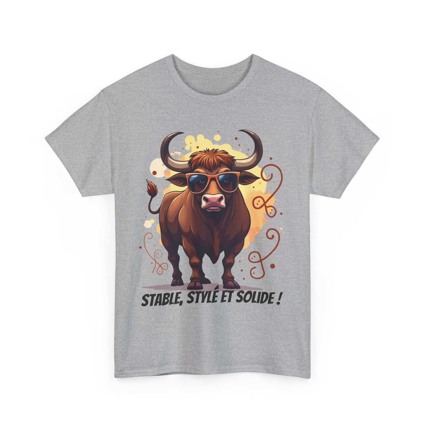 T-shirt Taureau Stable, Stylé et Solide  Cadeau zodiaque streetwear original